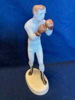 Hollóházi porcelán bokszoló férfi