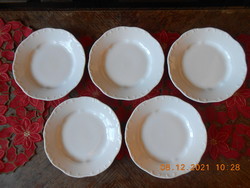 Zsolnay barokk, fehér süteményes tányér