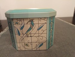 Tin box with stained glass pattern
