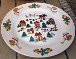 Karácsonyi süteményes, mintás  tányérok 19,7 cm