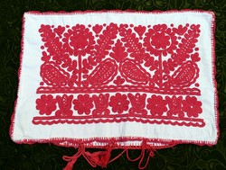 Antique ethnographic embroidered needlework embroidery Transylvanian written decorative pillow decoration 55 x 38 cm damaged!