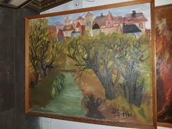 Dilinkó Gábor festménye, saját keretében, 76x92+keret
