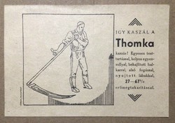 Thomka mower advertisement.