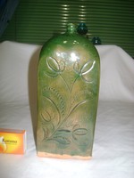 Mázas cserép butella - feliratos, évszámos - 2005