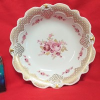 German, German Wallendorf baroque floral plate, serving, bowl.