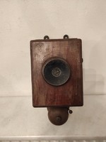 Antik falra szerelhető fa dobozos telefon csengő iskolai vagy lakás csengő 452