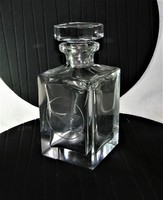 Heavy engraved crystal whiskey with decanter / decanter - etched lufthansa logo