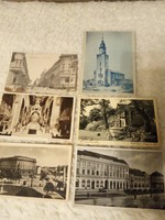 5 Old postcards lithograph Hungarian cities 1931-1950 black and white 4 postmen