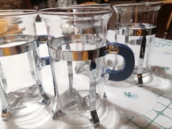 Bodum glass teacups with a capacity of 3 dl, with a metal holder, in perfect condition