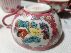 Nagyon ritka motivummal, kézi festésű és készítésű japán tojáshéj porcelán teáscsészék
