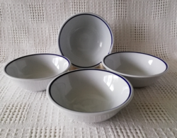 4 pcs retro zsolnay blue bordered goulash bowl on plate