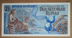 Indonézia 2 1/2 Rupiah 1961 Unc