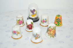 7 pcs floral patterned porcelain from English thimble collection