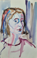 Women's watercolor portrait (50x35 cm)