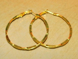 Italian Engraved Gold Gold Filled Hoop Earrings - Quality Piece 3.5 Cm