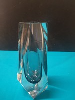Flavio Poli "Sommerso" muránói lapra csiszolt üveg váza