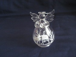 Üveg angyalka karácsonyfadísz 8,5 x 5,5 cm