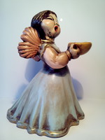 Vintage Bozner Engel Thun jelzett kerámia angyal angyalka gyertyatartó nem kicsi