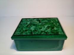 Fall!!!Malachite glass curt schlevogt extremely rare female horoscope box damaged bottom