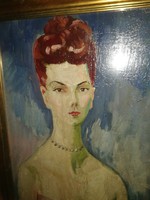 Vörös Géza(1897-1957) - Női portré, -Műcsarnok - 1 forintról, csak 1 hétig!