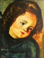 Szin György: Barnahajú lány portré