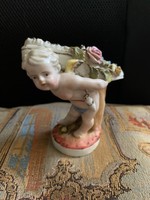Porcelain angel holding antique german toothpick