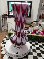 Hatalmas meseszép üveg váza 34 cm