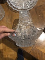Nagyméretű, art decó üveg kináló, 36 cm-es nagyságú, hibátlan.