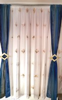 Fiatalos modern függöny szett kék-bézs színek