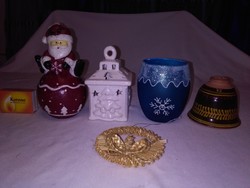 Karácsonyi dekoráció csomag - mikulás gyertya, mécsestartók,...