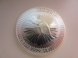 2021 Ausztrál kenguru 1 uncia 0.999ag szín befektetési ezüst érme