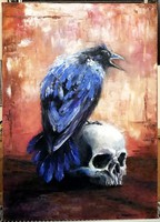 Bird of Death - quality oil painting, 50 x 70 cm