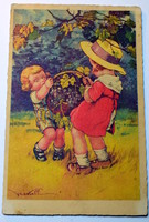 Antique castelli postcard for children degami