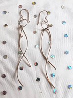 Silver long twisted earrings 8cm