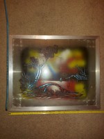 Fantastic oil painting, unopened, glazed frame, from an Italian gallery, size indicated!