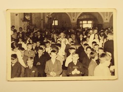 Régi fotó fénykép - Templom, mise, egyház, vallás, gyerekek, elsőáldozás - 1950-1960-as évek