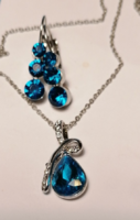 Blue rhinestone jewelry set (22)