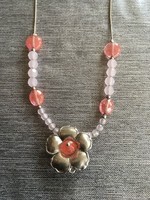 Izraeli ezüst nyaklánc-nyakék rózsakvarz kövekkel (Shablool didae) (88)