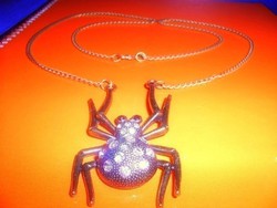 Vintage crystal spider necklace 70 cm!