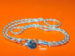 Twisted braided marked 925s filled silver necklace 42 cm