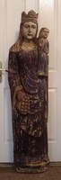 Baroque, carved wooden statue (about 200 years old) of Mary with your baby! 160Cm high! Status shown in pictures!