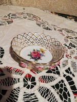 Eladó régi porcelán angol Royal asmore virágos attort ratett rozsas gyönyörű tálka!