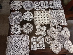 26 Old, antique nipp placemat hand crocheted lace tablecloth lace needlework