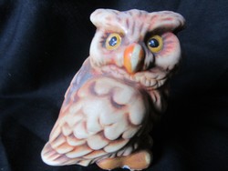 Owl marked statue painted Hungarian retro earthenware ceramic figural porcelain 1968