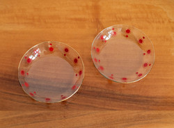 Alföldi Centrum Varia mintás üveg tányérkák, kompótos tálak - házgyáras retro