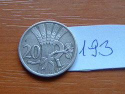 CSEHSZLOVÁKIA 20 HALERU 1921 75% réz, 25% nikkel Pénzverde Körmöcbánya 193.