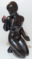 Royal Dux nagyméretű art deco női akt kerámia szobor / 41 cm!!