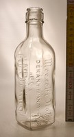 "Mecseki Itóka és Dékány Brandy-Gyár, Geiger Kálmán Pécs" közepes négyzetes hasáb likőrösüveg (2050)