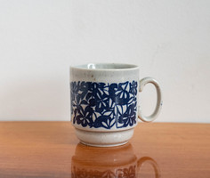Angol retro porcelán / kerámia csésze - mid-century modern bögre virág mintával
