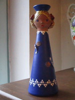 Amazing old glazed ceramic girl figurine in flawless beautiful condition 27 cm